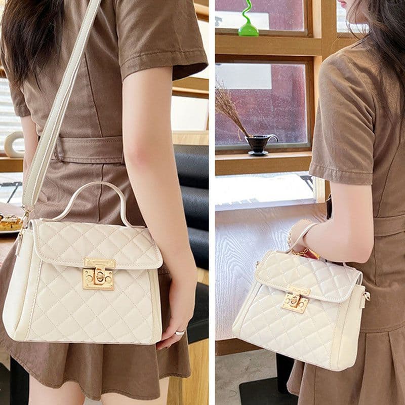 image-Women's Rhombus Crossbody Shoulder Bag Fashion PU Handbag