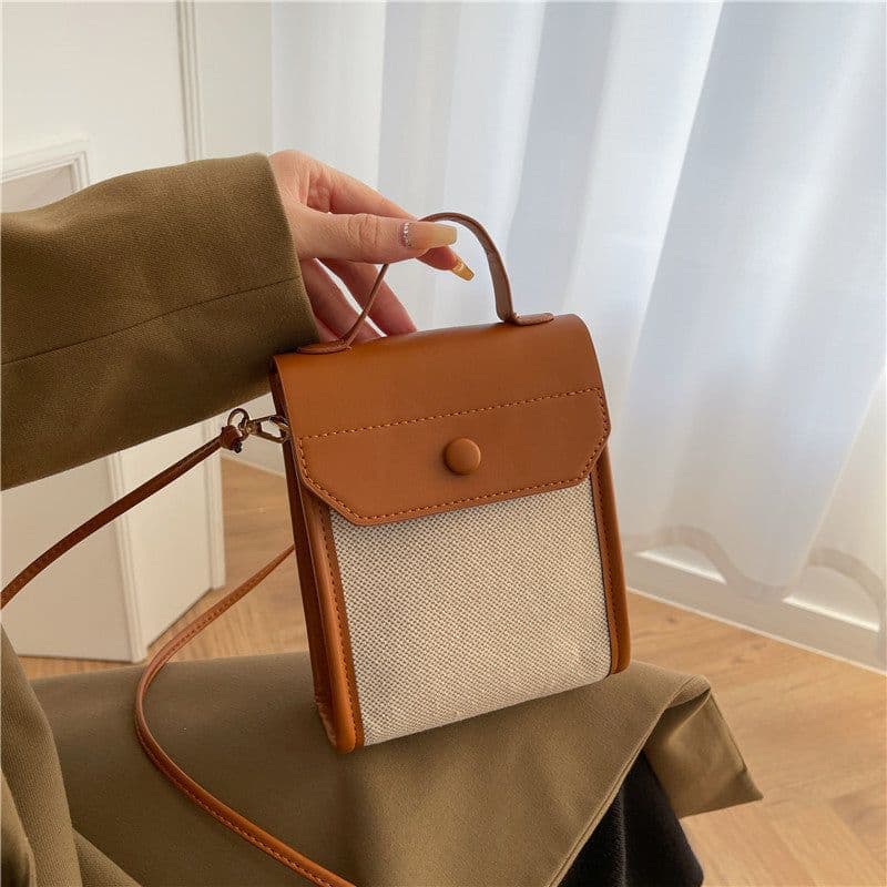 image-Simple Small Square Fashion Colorblock Shoulder Messenger Bag
