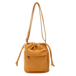image-Women's Casual All-match Pleated Drawstring Bag Nylon Shoulder Bag
