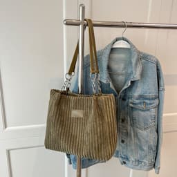 image-Women's Fashion Casual Large Capacity Corduroy Shoulder Bag