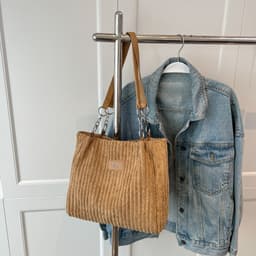 image-Women's Fashion Casual Large Capacity Corduroy Shoulder Bag