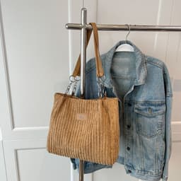 image-Women's Fashion Casual Large Capacity Corduroy Shoulder Bag