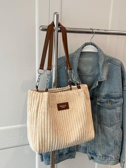 image-Women's Fashion Casual Large Capacity Corduroy Shoulder Bag