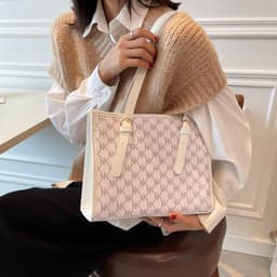 image-Fashion Women's Handbag Large Capacity Commuter Printing Student Shoulder Bag