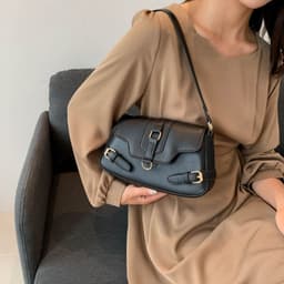 image-Pure Color Simple Shoulder Messenger Bag Fashion Casual
