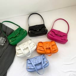 image-Pure Color Simple Shoulder Messenger Bag Fashion Casual