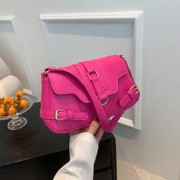 image-Pure Color Simple Shoulder Messenger Bag Fashion Casual