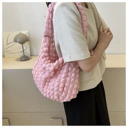 image-Niche Pleated Clouds Cute Simple Soft Trendy Western Style Underarm Commuter Bag