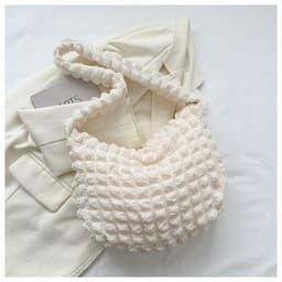 image-Niche Pleated Clouds Cute Simple Soft Trendy Western Style Underarm Commuter Bag