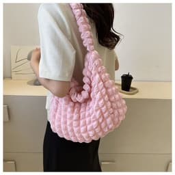 image-Niche Pleated Clouds Cute Simple Soft Trendy Western Style Underarm Commuter Bag