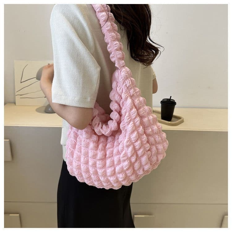 image-Niche Pleated Clouds Cute Simple Soft Trendy Western Style Underarm Commuter Bag