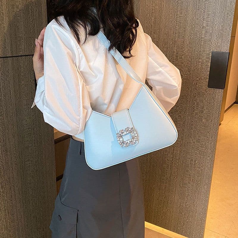 image-Women's Fashion Simple Diamond Large Capacity Shoulder Bag
