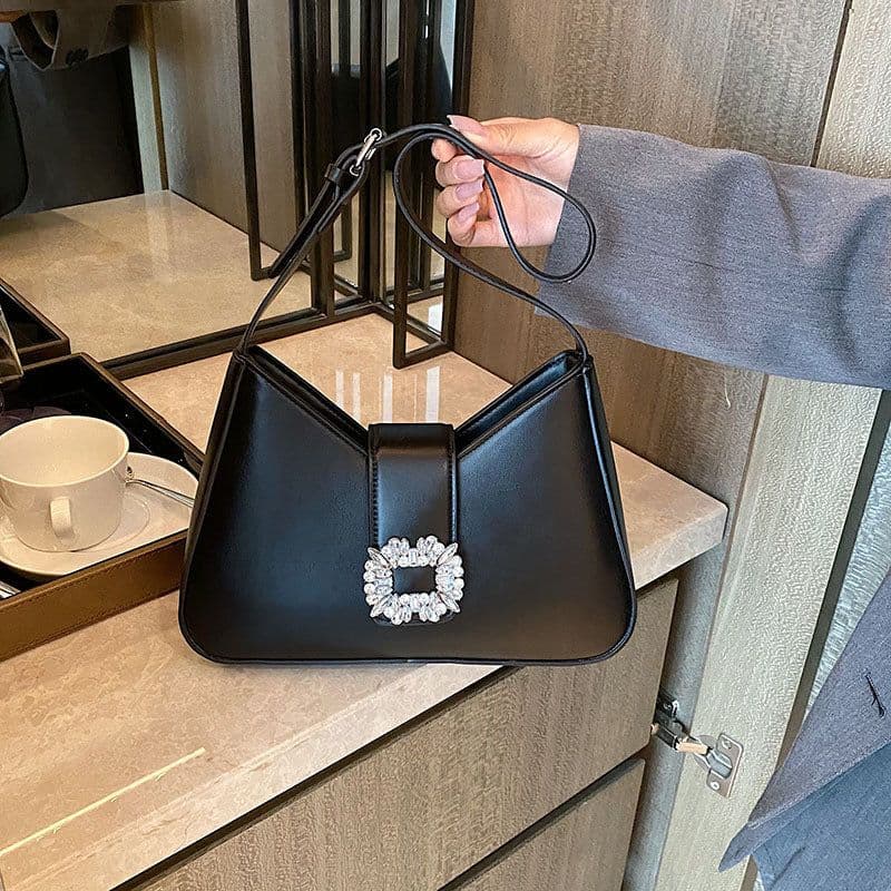 image-Women's Fashion Simple Diamond Large Capacity Shoulder Bag