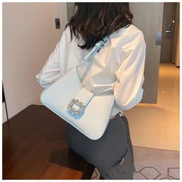 image-Women's Fashion Simple Diamond Large Capacity Shoulder Bag
