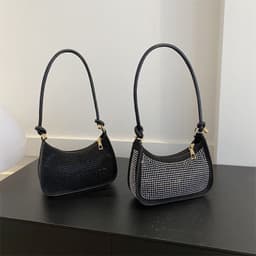 image-Diamond-embedded Western Style Underarm Bag Fashion Fashion Casual Shoulder Bag