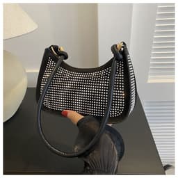 image-Diamond-embedded Western Style Underarm Bag Fashion Fashion Casual Shoulder Bag