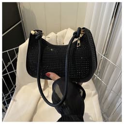 image-Diamond-embedded Western Style Underarm Bag Fashion Fashion Casual Shoulder Bag