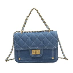 image-Casual Denim Shoulder Bag High-grade Lock Messenger Bag
