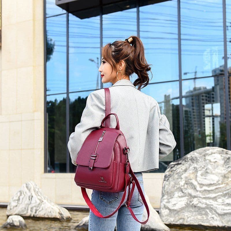 image-New Fashion PU Soft Leather Small Backpack