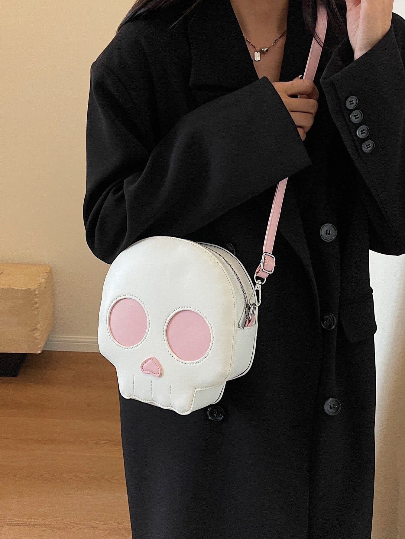 image-Skull Small Round Versatile Halloween Internet Celebrity Shoulder Messenger Bag