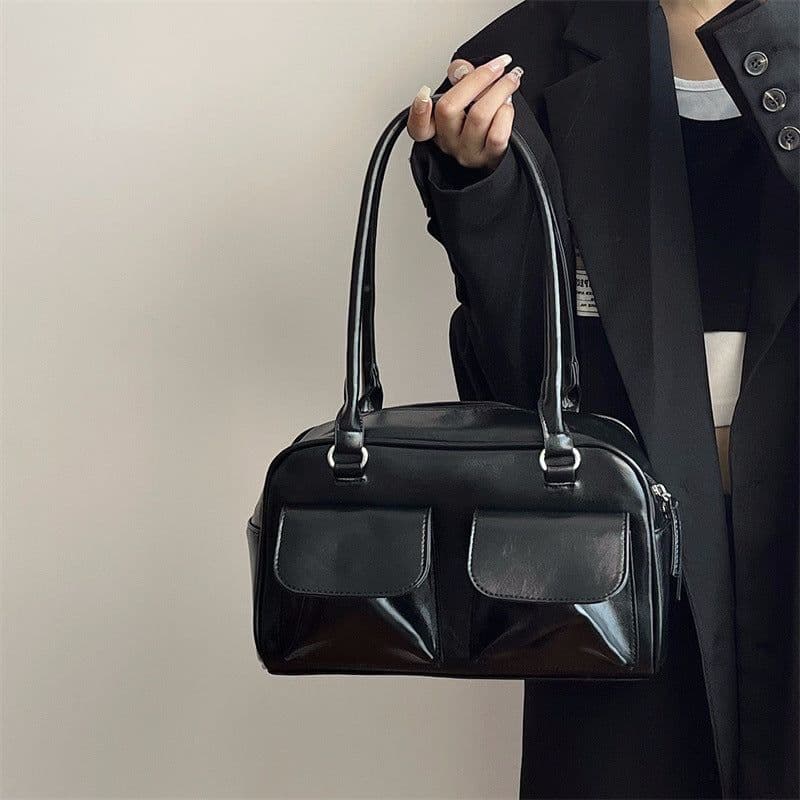 image-Large-capacity Retro Commuter Tote Fashion All-match Shoulder Bag