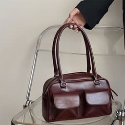image-Large-capacity Retro Commuter Tote Fashion All-match Shoulder Bag