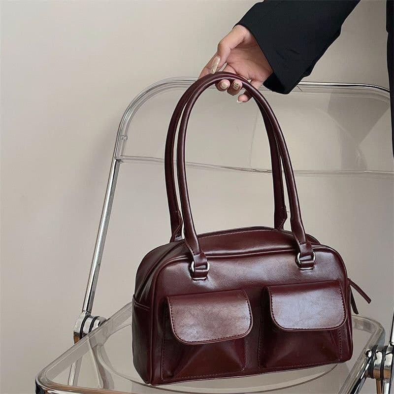image-Large-capacity Retro Commuter Tote Fashion All-match Shoulder Bag