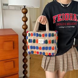 image-New Crossbody Plush Bucket Portable Shoulder Bag