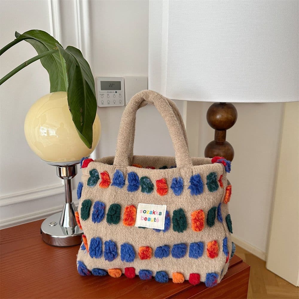 image-New Crossbody Plush Bucket Portable Shoulder Bag
