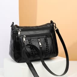 image-Women's Fashion Sheepskin Large Capacity Multilayer One Shoulder Bag