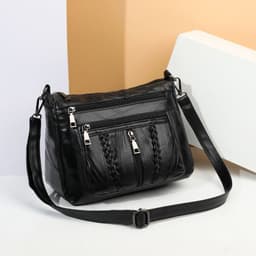 image-Women's Fashion Sheepskin Large Capacity Multilayer One Shoulder Bag