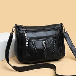 image-Women's Fashion Sheepskin Large Capacity Multilayer One Shoulder Bag