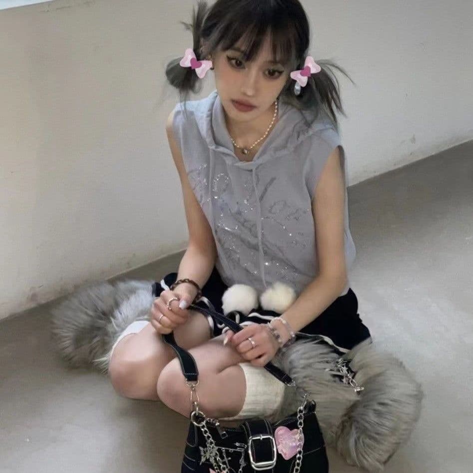 image-Female Niche High-end Heart Butterfly Y2k Spicy Girl Shoulder Bag