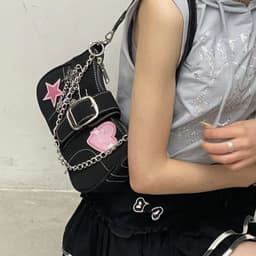 image-Female Niche High-end Heart Butterfly Y2k Spicy Girl Shoulder Bag