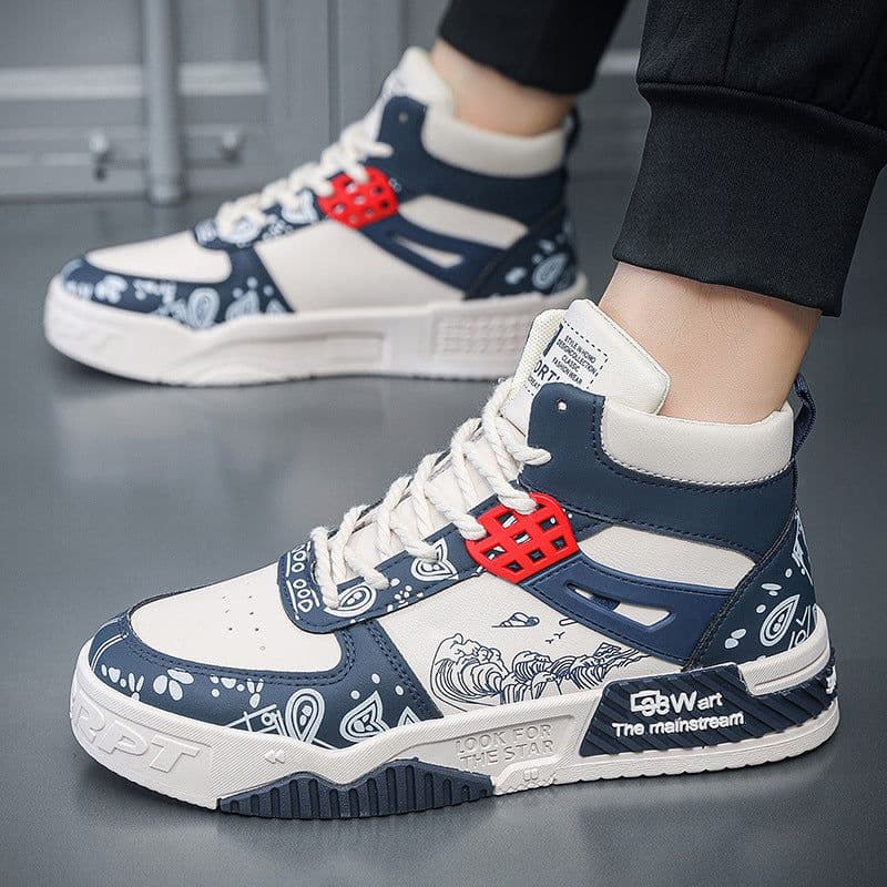 image-High-top Casual Male Leather Waterproof Sports Board Shoes
