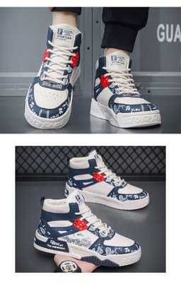 image-High-top Casual Male Leather Waterproof Sports Board Shoes