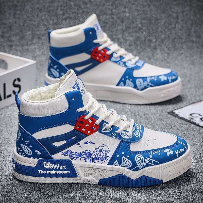 image-High-top Casual Male Leather Waterproof Sports Board Shoes