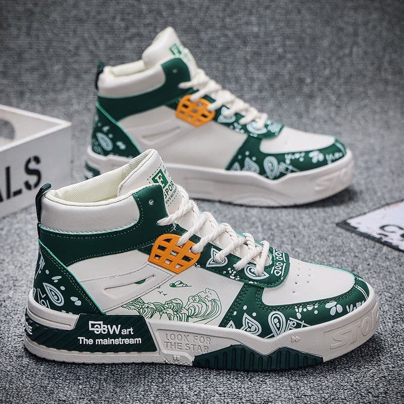 image-High-top Casual Male Leather Waterproof Sports Board Shoes