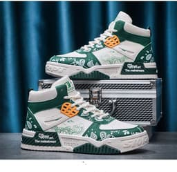 image-High-top Casual Male Leather Waterproof Sports Board Shoes