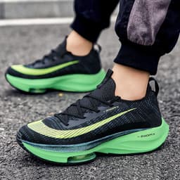 image-Air Cushion Sports Shoes Men Personalized Fashion Breathable Lace Up Knit Sneakers Casual Outdoor Running Walking Shoes