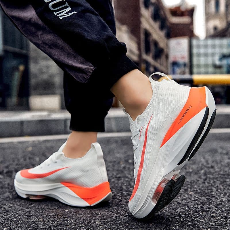 image-Air Cushion Sports Shoes Men Personalized Fashion Breathable Lace Up Knit Sneakers Casual Outdoor Running Walking Shoes