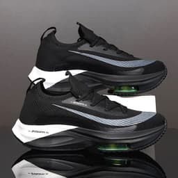 image-Air Cushion Sports Shoes Men Personalized Fashion Breathable Lace Up Knit Sneakers Casual Outdoor Running Walking Shoes