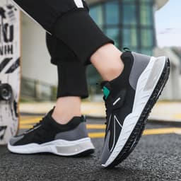 image-Color-blocked Sneakers Fashion Breathable Lace Up Mesh Sports Shoes For Men Casual Outdoor Running Walking Shoes