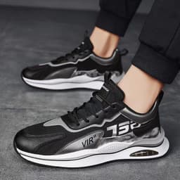 image-Air Cushion Mesh Sneakers Personalized Fashion Lace Up Sports Shoes Men Casual Versatile Breathable Walking Running Shoes