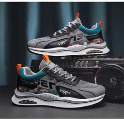 image-Air Cushion Mesh Sneakers Personalized Fashion Lace Up Sports Shoes Men Casual Versatile Breathable Walking Running Shoes