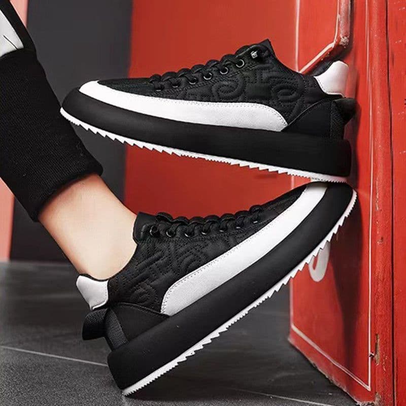 image-Trendy Color-blocked Sports Shoes Casual Lace Up Sneakers For Men Fashion Comfortable Versatile Thick-soled Walking Running Shoes