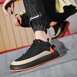 image-Trendy Color-blocked Sports Shoes Casual Lace Up Sneakers For Men Fashion Comfortable Versatile Thick-soled Walking Running Shoes