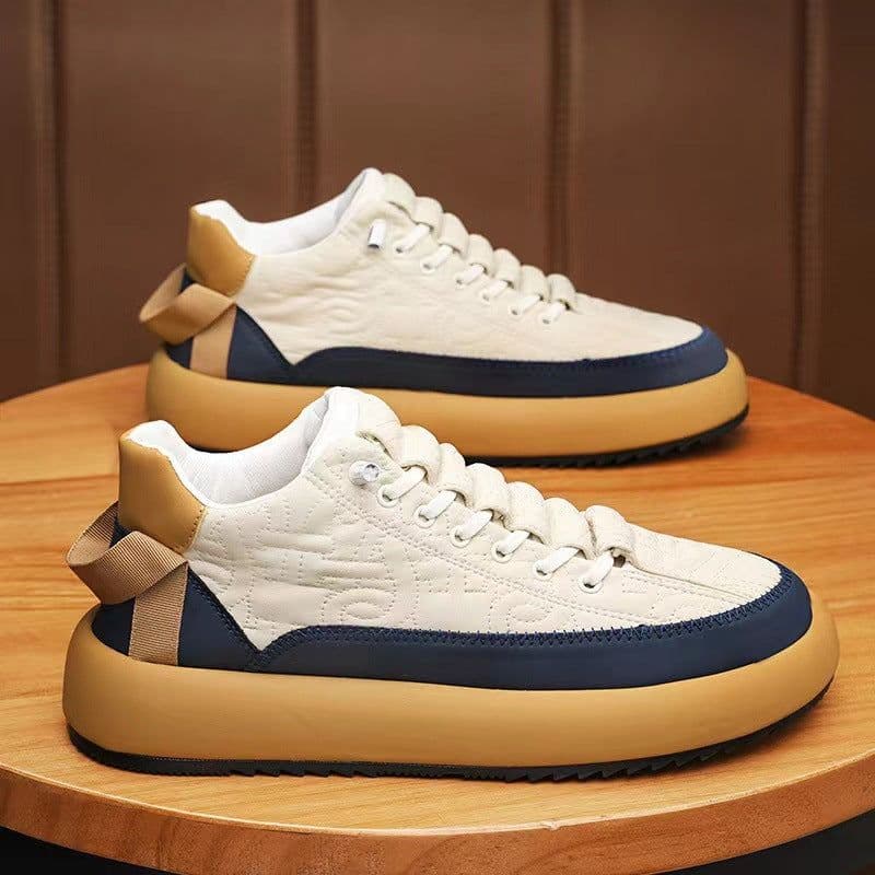 image-Trendy Color-blocked Sports Shoes Casual Lace Up Sneakers For Men Fashion Comfortable Versatile Thick-soled Walking Running Shoes