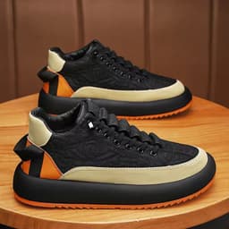image-Trendy Color-blocked Sports Shoes Casual Lace Up Sneakers For Men Fashion Comfortable Versatile Thick-soled Walking Running Shoes