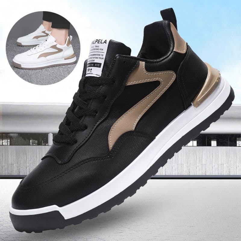 image-Trendy Lace-up Sneakers Casual Shoes Men's Fashion Versatile Round-toe Flat-soled Outdoor Casual Walking Running Shoes Students